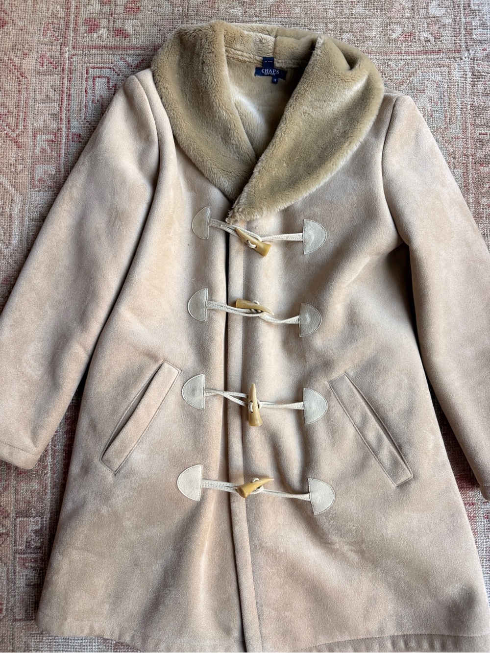 Fall cozy Toggle Pea Coat with Sherpa lining